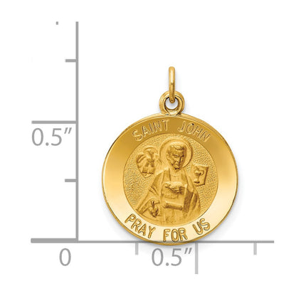 14k Yellow Gold Saint John Medal Charm