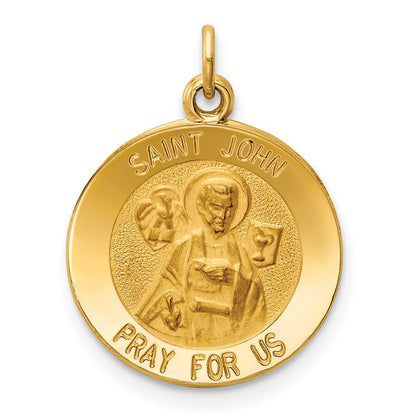 14k Yellow Gold Saint John Medal Charm