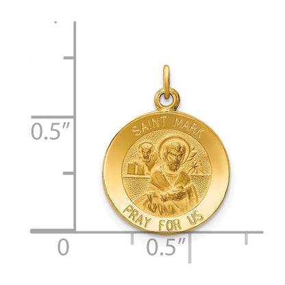 14k Yellow Gold Saint Mark Medal Charm