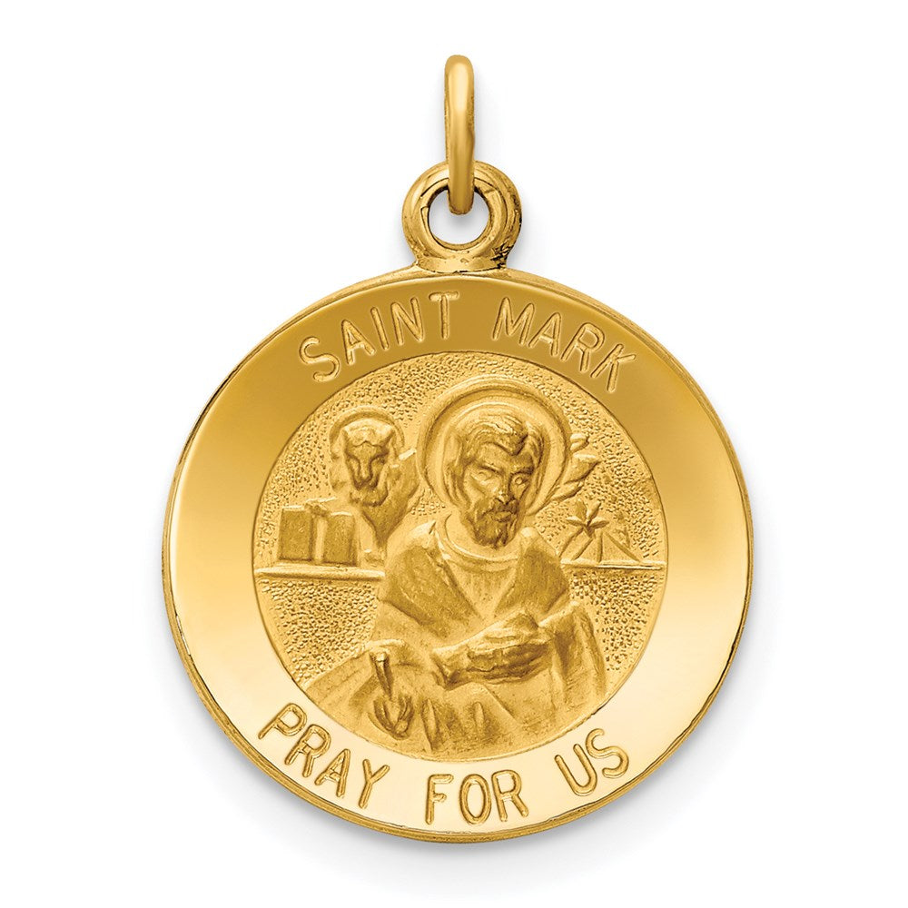 14k Yellow Gold Saint Mark Medal Charm
