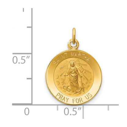14k Yellow Gold Saint Martha Medal Charm