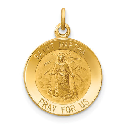 14k Yellow Gold Saint Martha Medal Charm