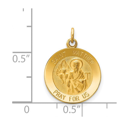 14k Yellow Gold Saint Matthew Medal Charm