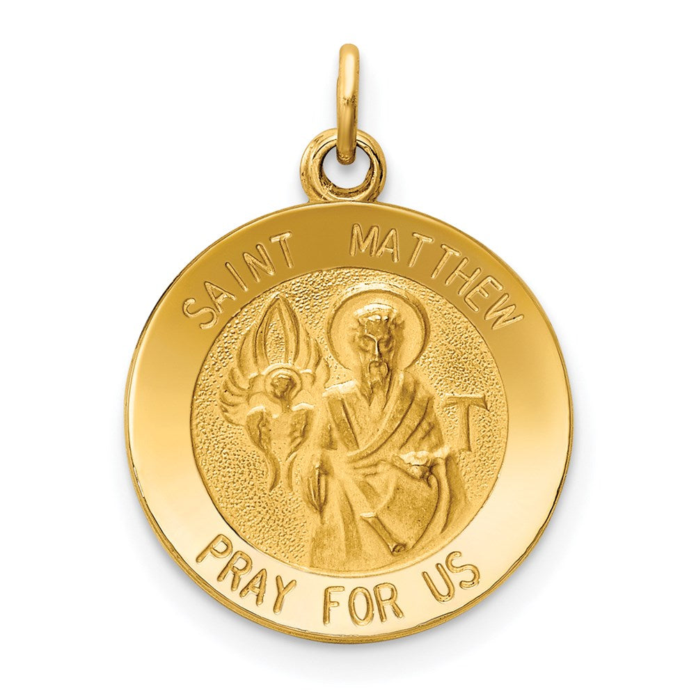 14k Yellow Gold Saint Matthew Medal Charm