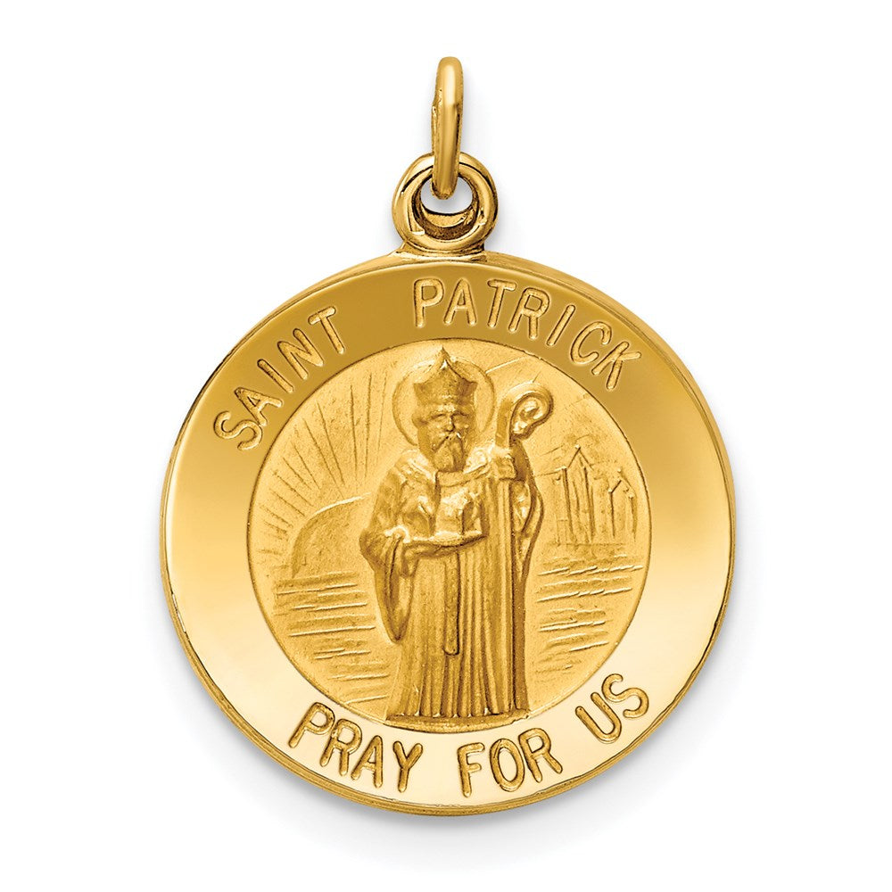 14k Yellow Gold Saint Patrick Medal Charm
