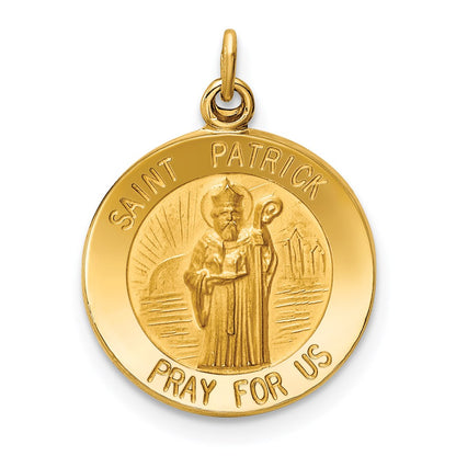 14k Yellow Gold Saint Patrick Medal Charm