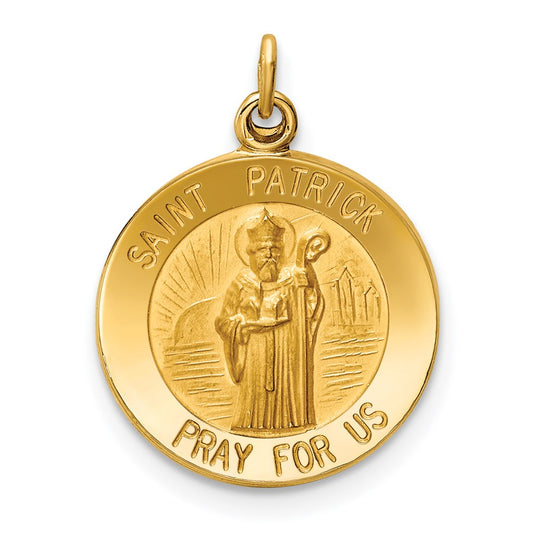 14k Yellow Gold Saint Patrick Medal Charm