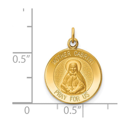 14k Yellow Gold Mother Cabrini Medal Charm