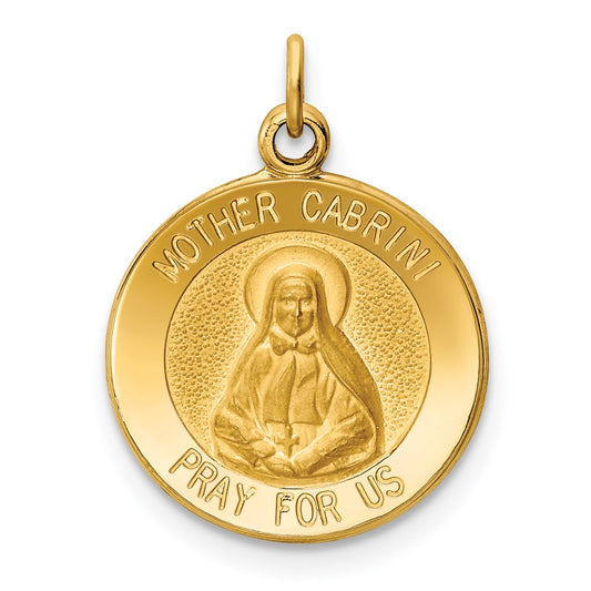 14k Yellow Gold Mother Cabrini Medal Charm