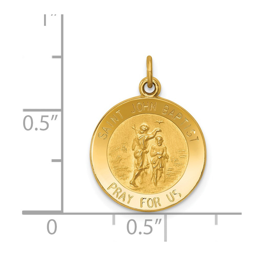 14k Yellow Gold Saint John Baptist Medal Charm