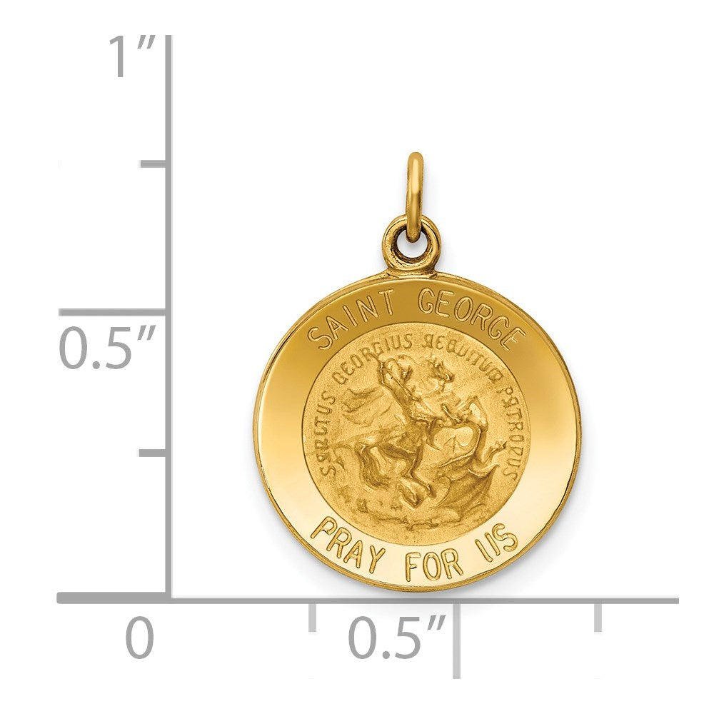 14k Yellow Gold Saint George Medal Charm