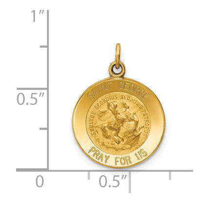 14k Yellow Gold Saint George Medal Charm