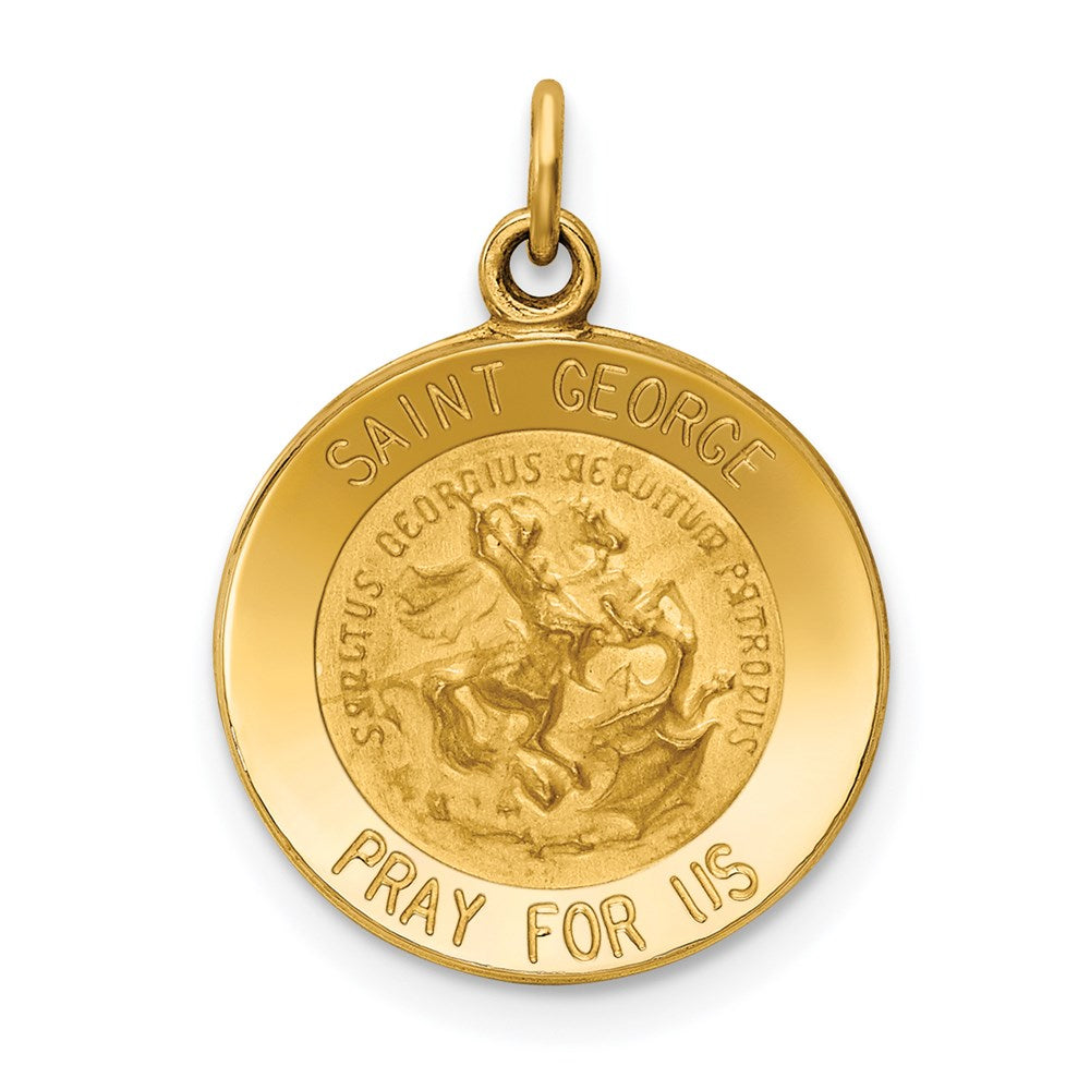 14k Yellow Gold Saint George Medal Charm