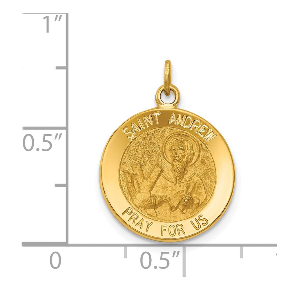 14k Yellow Gold Saint Andrew Medal Charm
