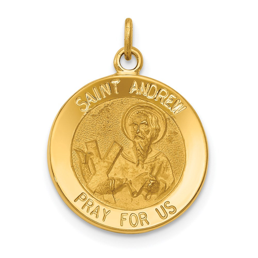 14k Yellow Gold Saint Andrew Medal Charm