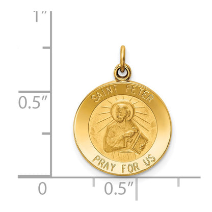 14k Yellow Gold Saint Peter Medal Charm