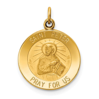 14k Yellow Gold Saint Peter Medal Charm