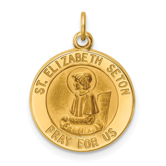 14k Yellow Gold Saint Elizabeth Seton Medal Charm