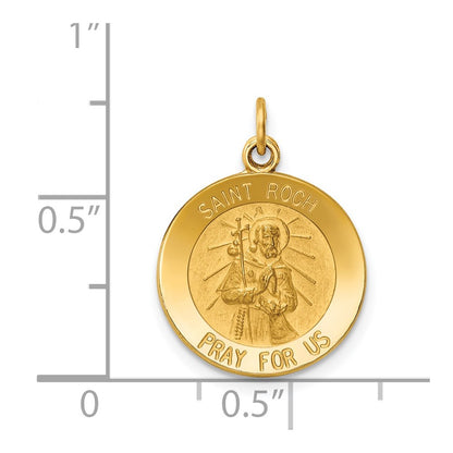 14k Yellow Gold Saint Roch Medal Charm