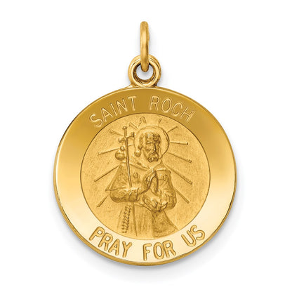 14k Yellow Gold Saint Roch Medal Charm