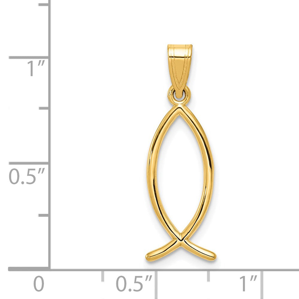 14k Yellow Gold Ichthus Fish Charm