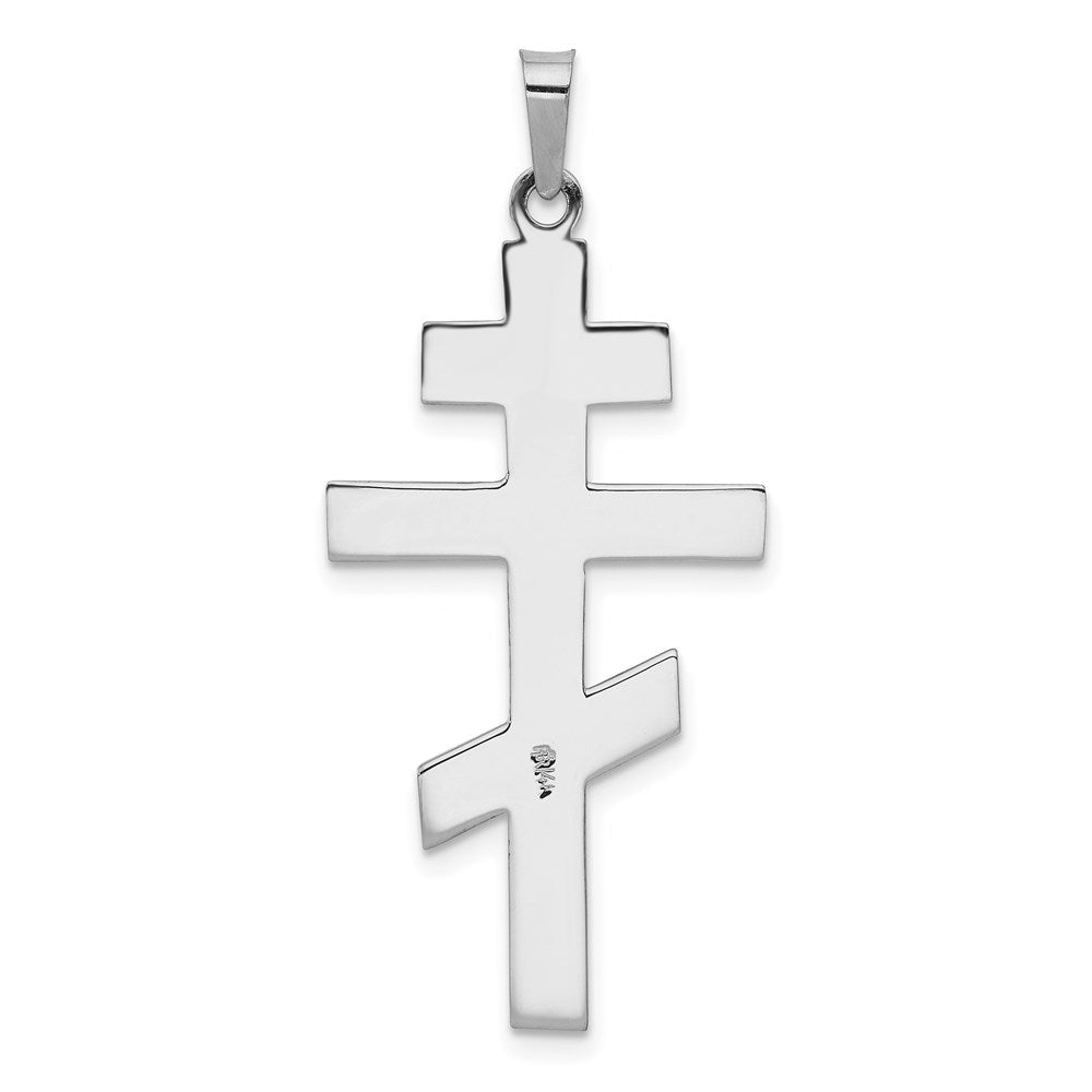 14k White Gold Eastern Orthodox Cross Pendant