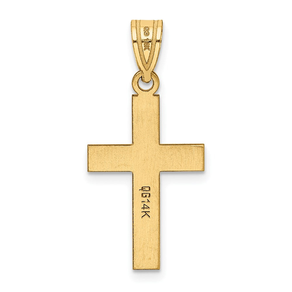 14k Yellow Gold Polished Cross Charm