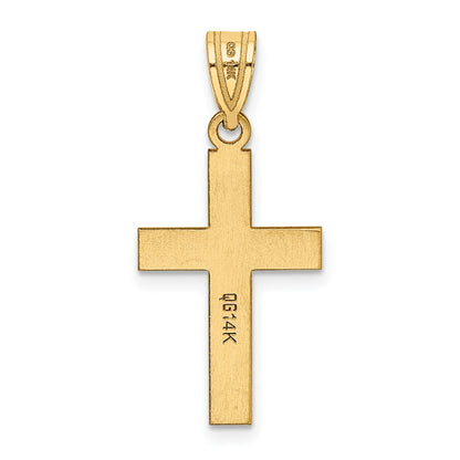 14k Yellow Gold Polished Cross Charm