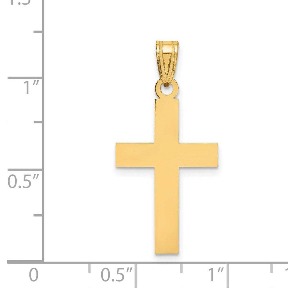 14k Yellow Gold Polished Cross Charm