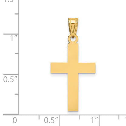 14k Yellow Gold Polished Cross Charm