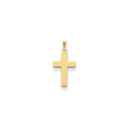 14k Yellow Gold Polished Cross Charm