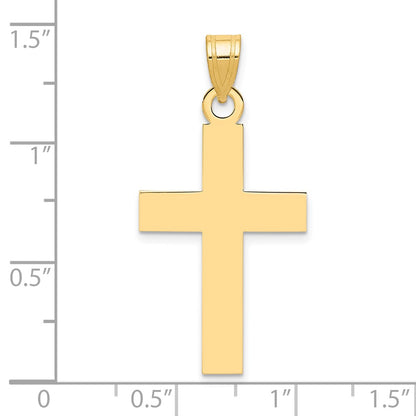 14k Yellow Gold Polished Cross Charm