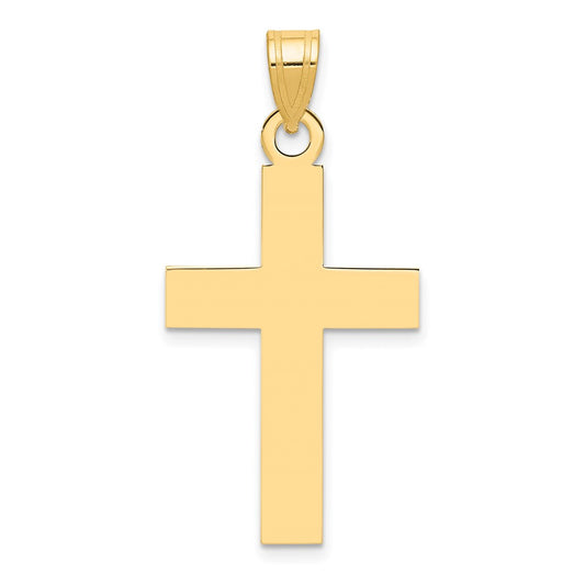 14k Yellow Gold Polished Cross Charm