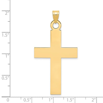 14k Yellow Gold Polished Cross Charm