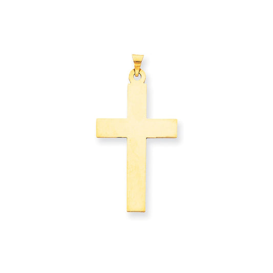 14k Yellow Gold Polished Cross Charm