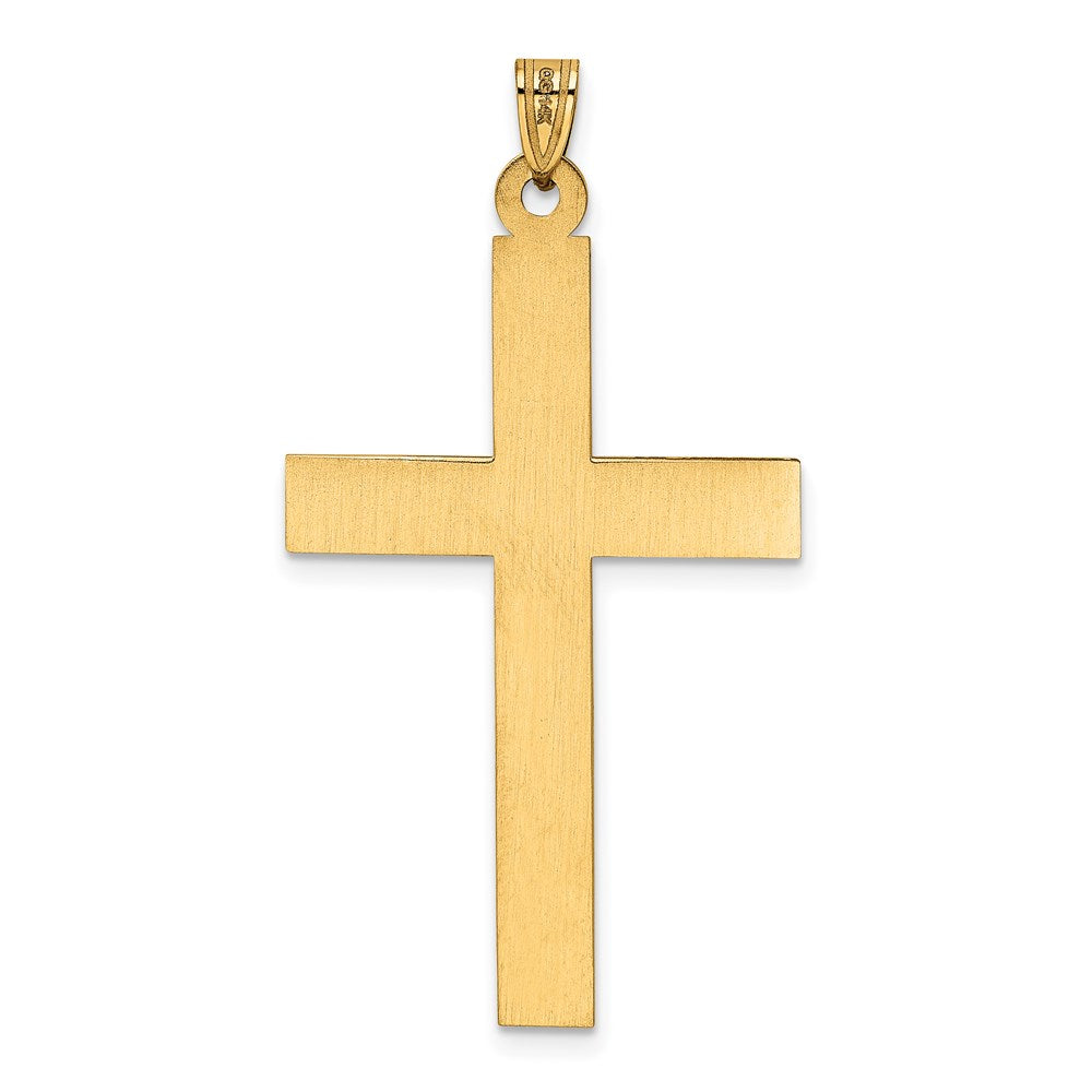 14k Yellow Gold Laser Etched Cross Charm