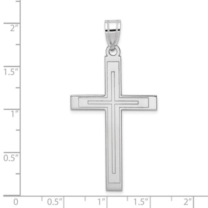 14k White Gold Cross Pendant