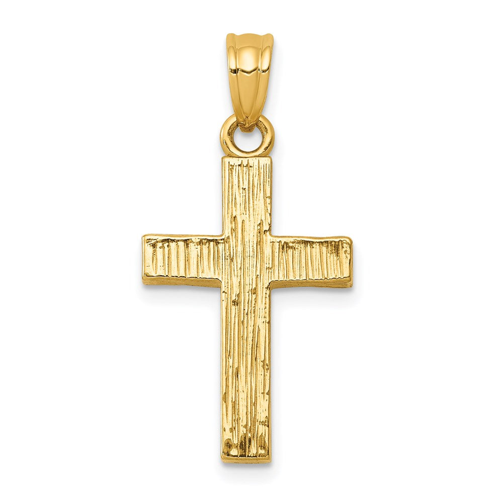 14k Yellow Gold Epoxy Latin Cross Pendant
