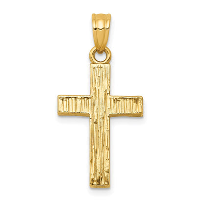 14k Yellow Gold Epoxy Latin Cross Pendant