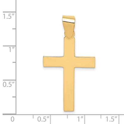 14k Yellow Gold Polished Cross Pendant