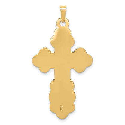 14k Yellow Gold Eastern Orthodox Cross Pendant