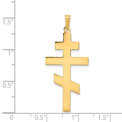 14k Yellow Gold Eastern Orthodox Cross Pendant