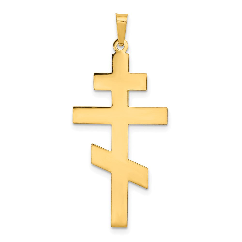 14k Yellow Gold Eastern Orthodox Cross Pendant