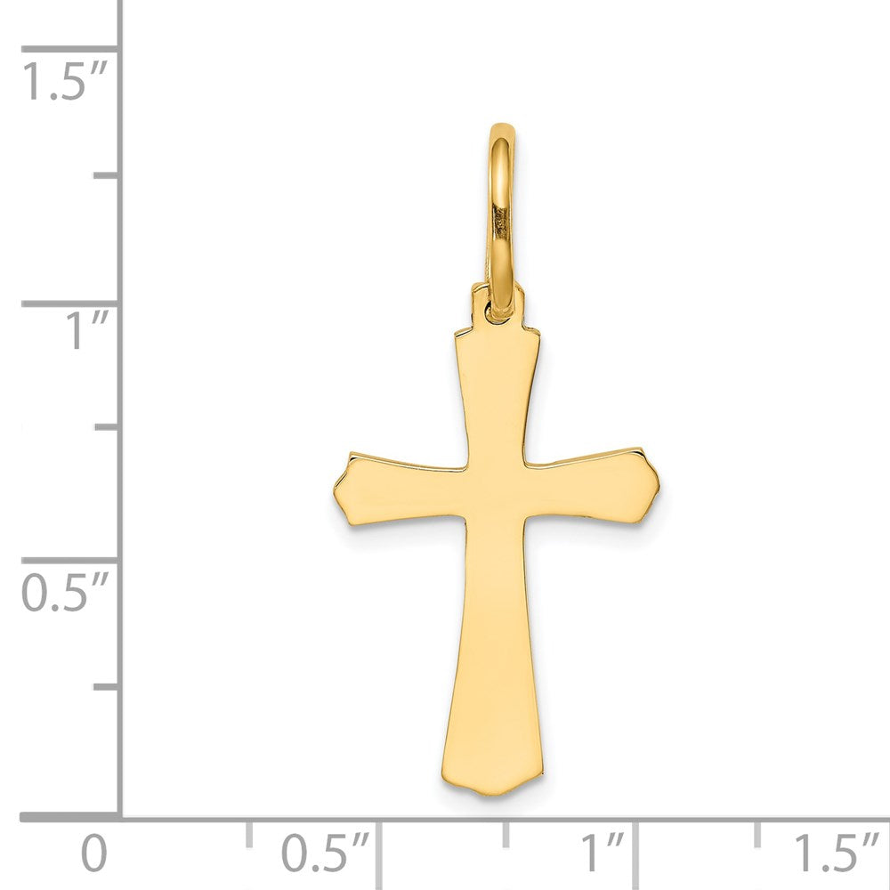14k Yellow Gold Polished Cross Charm