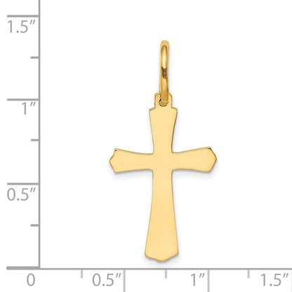 14k Yellow Gold Polished Cross Charm