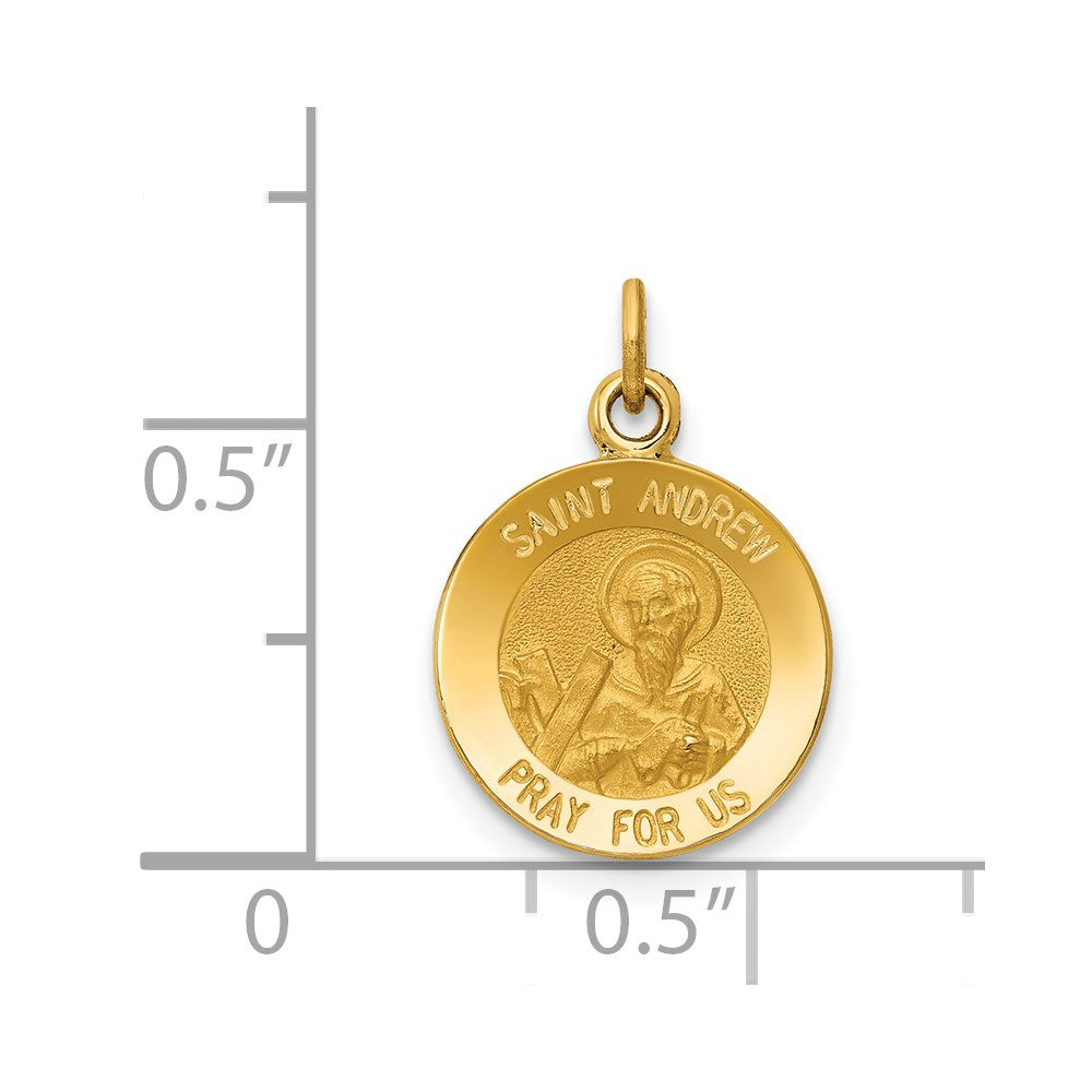 14k Yellow Gold Saint Andrew Medal Charm