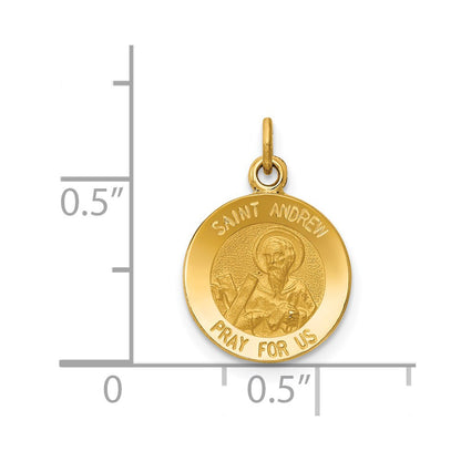 14k Yellow Gold Saint Andrew Medal Charm