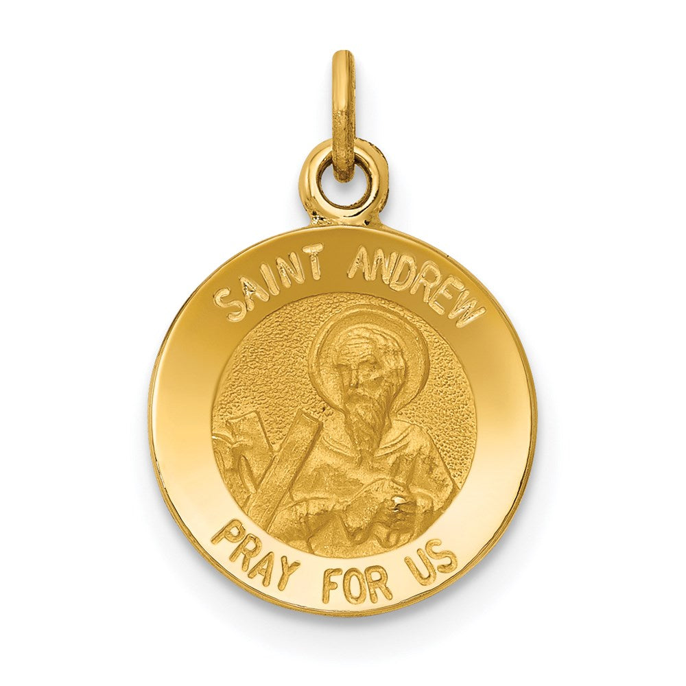 14k Yellow Gold Saint Andrew Medal Charm