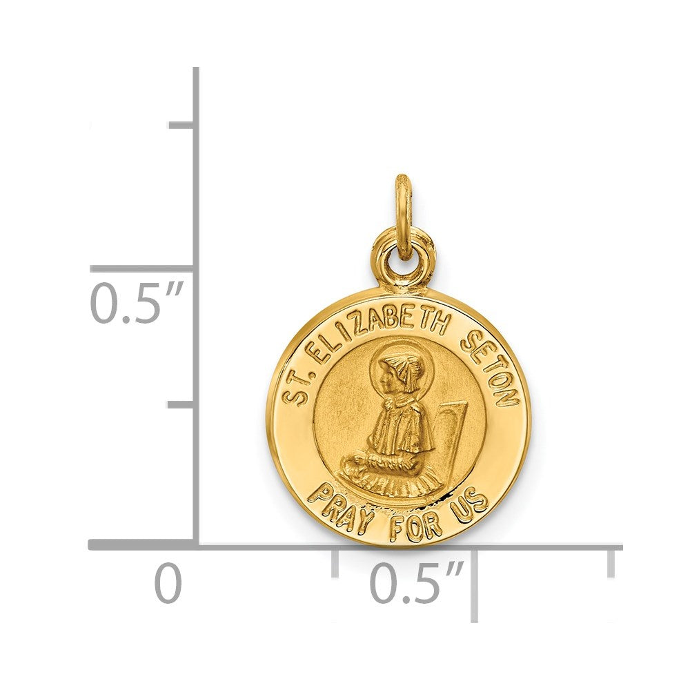14k Yellow Gold Saint Elizabeth Seton Medal Charm