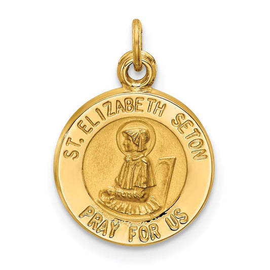 14k Yellow Gold Saint Elizabeth Seton Medal Charm